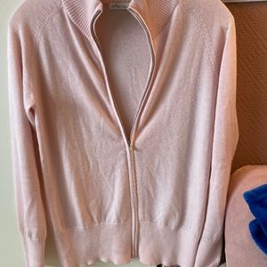 Peter Millar Woman’s Cashmere Full Zip Mock Neck Cardigan Pink